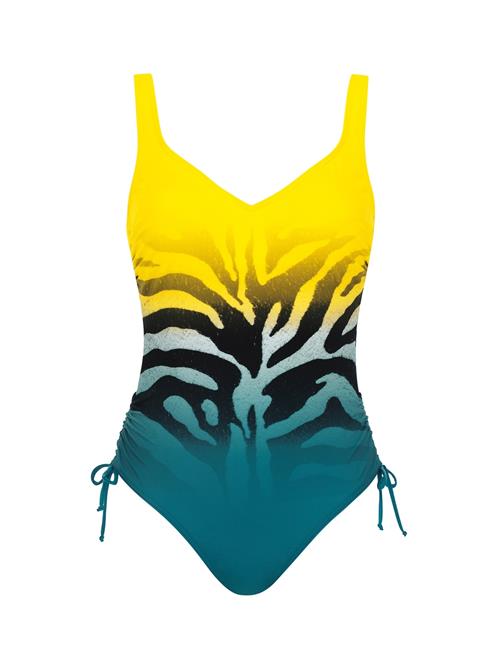 SUNFLAIR Badedragt  lyseblå / gul / petroleum / sort