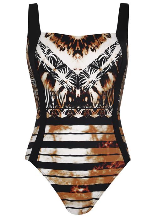 SUNFLAIR Badedragt  brun / sort / hvid