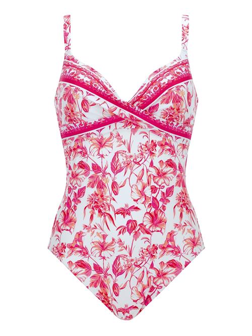 OLYMPIA Badedragt  abrikos / pink / mørk pink / hvid