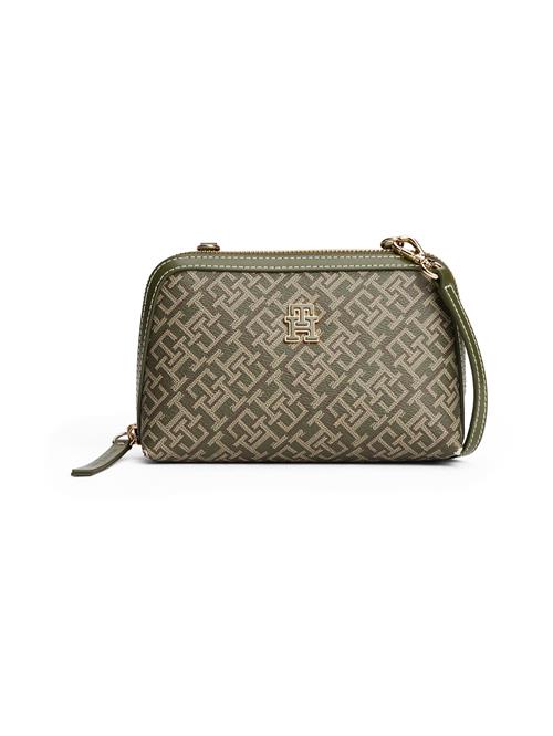 TOMMY HILFIGER Skuldertaske  beige / mørkegrøn