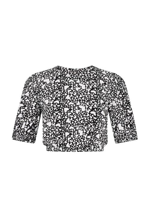 nelice Bluse 'Valentine's Day'  sort / hvid