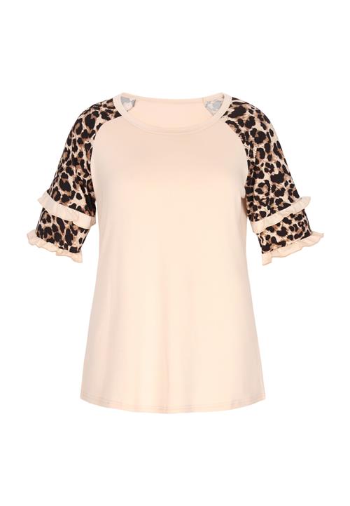 NAEMI Bluse 'Fashion Look'  nude / brun / sort