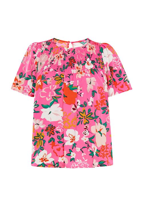 FELIPA Bluse 'Fashion Look'  grøn / hummer / pink / hvid