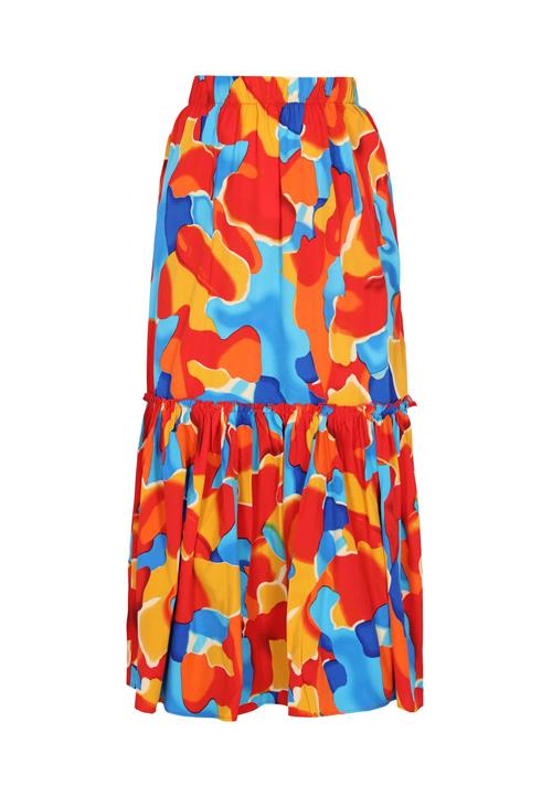 ebeeza Nederdel 'Fashion Look'  lyseblå / gylden gul / orangerød / hvid