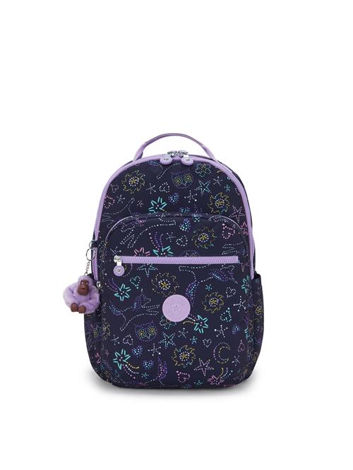 KIPLING Rygsæk 'Seoul'  navy / aqua / gul / lavendel