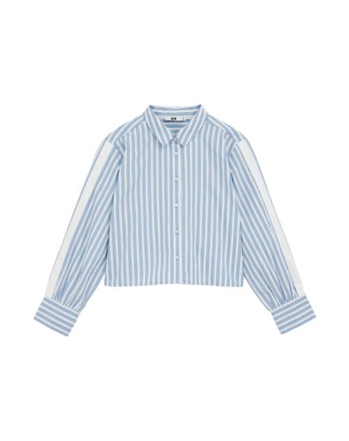 WE Fashion Bluse  lyseblå / hvid