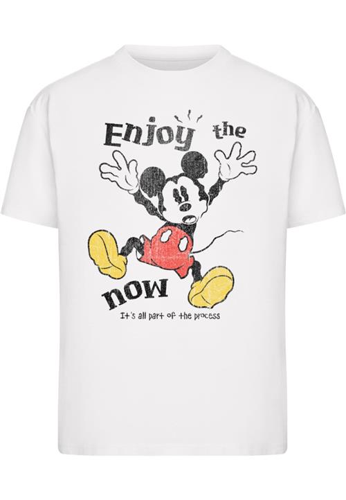 Merchcode Shirts 'Mickey Mouse Enjoy The Now'  gul / rød / sort / hvid