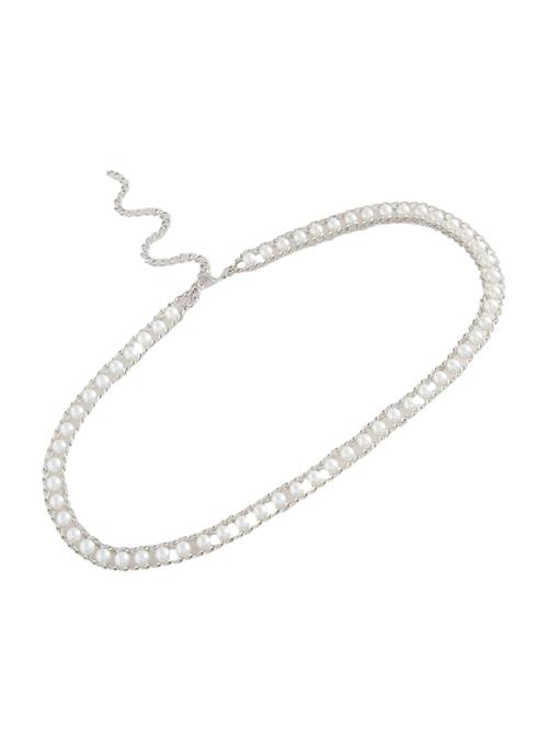 Next Bælte  sølv / perlehvid