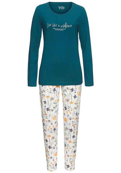 VIVANCE Pyjamas 'Dreams'  petroleum / violetblå / lyseorange / uldhvid