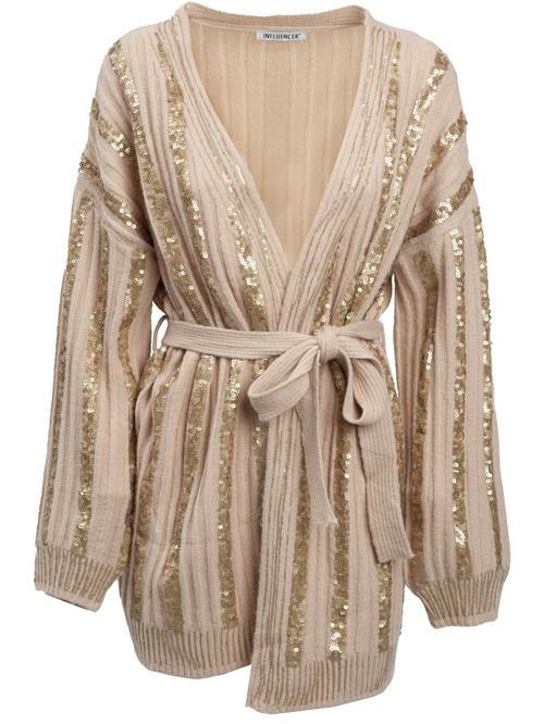 Influencer Cardigan  beige / guld