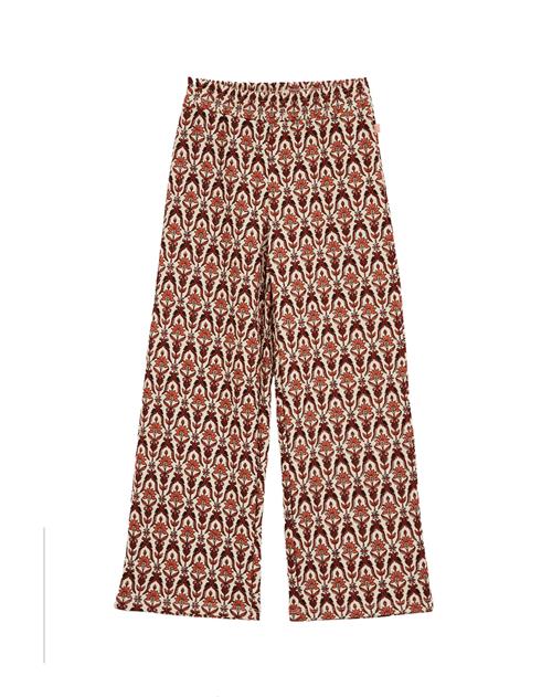 WE Fashion Bukser  creme / mørkeorange / sort