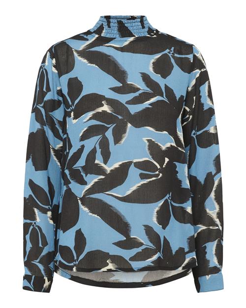 Kaffe Bluse 'KAAmber'  himmelblå / lysegrå / sort