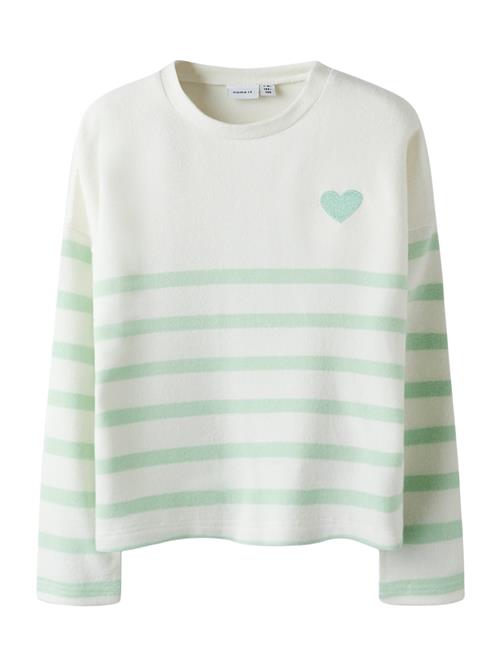 NAME IT Pullover 'NKFLine'  pastelgrøn / hvid