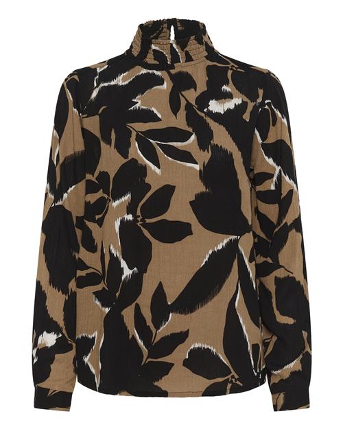 Kaffe Bluse 'KAamber'  lysebrun / sort / hvid