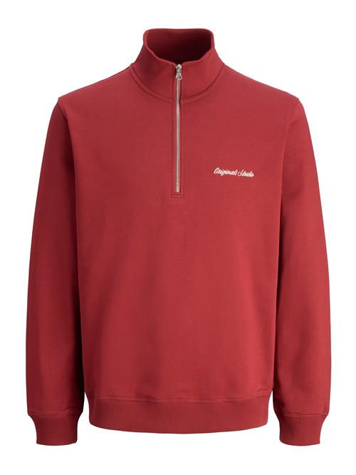 JACK & JONES Sweatshirt 'JORNORREBRO'  blodrød / hvid