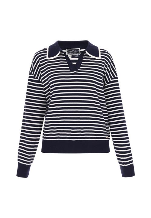 DreiMaster Maritim Pullover  navy / hvid