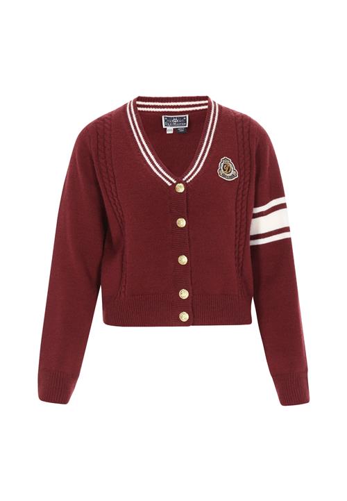 DreiMaster Maritim Cardigan  mørkerød / hvid