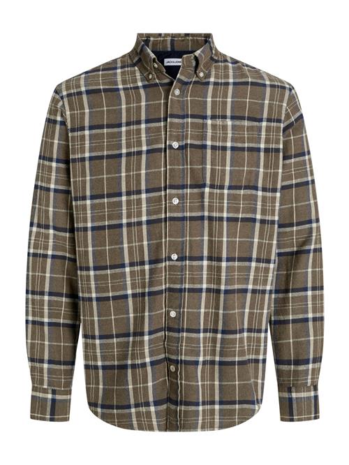 JACK & JONES Skjorte 'JJEClassic'  mørkeblå / brokade / hvid