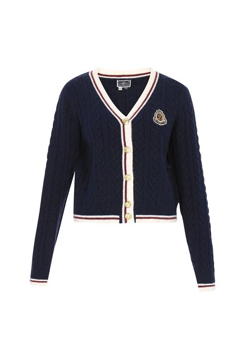 DreiMaster Maritim Cardigan  mørkeblå / brun / hvid