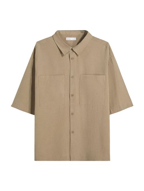 Bershka Skjorte  mørkebeige