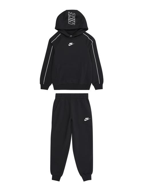 Nike Sportswear Joggingdragt 'CLUB FLC'  sort / hvid