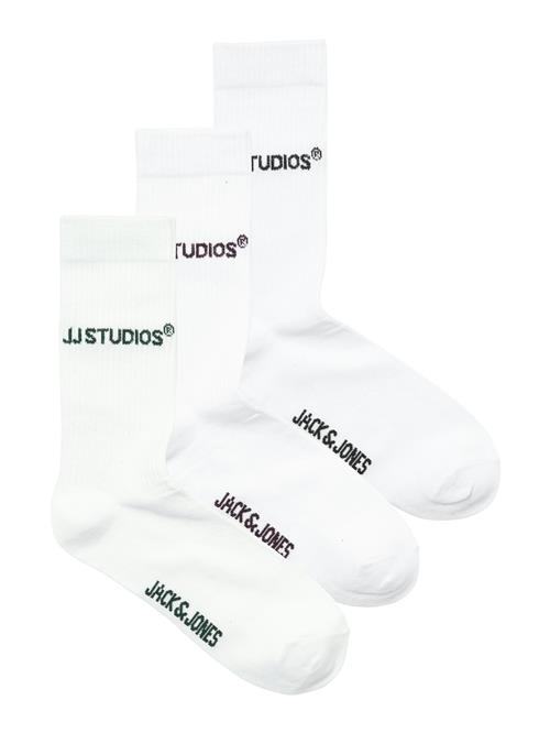 JACK & JONES Sokker 'JACSOHO'  mørkegrøn / sort / hvid / æggeskal