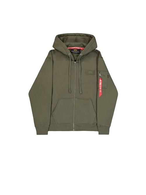 ALPHA INDUSTRIES Sweatjakke  khaki / oliven / rød / hvid