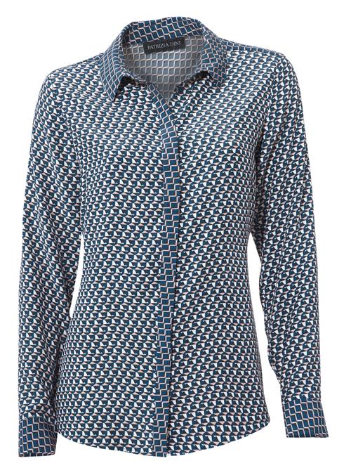 heine Bluse  blå / rosé