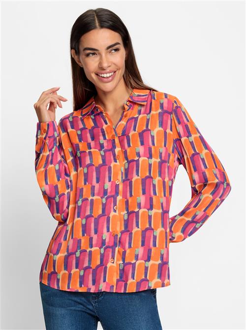 heine Bluse  lilla / orange / fuchsia