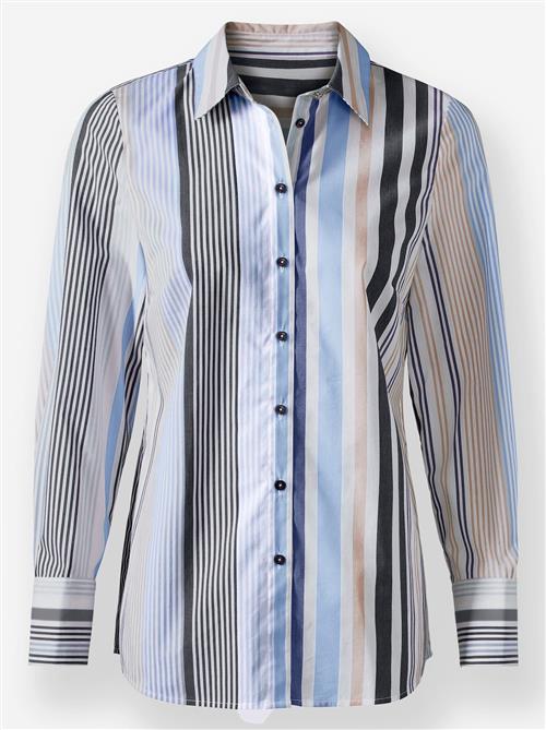 heine Bluse  beige / marin / lyseblå / hvid