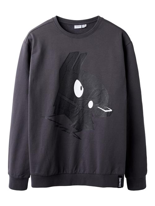 NAME IT Sweatshirt 'Fortnite'  mørkegrå / sort / hvid