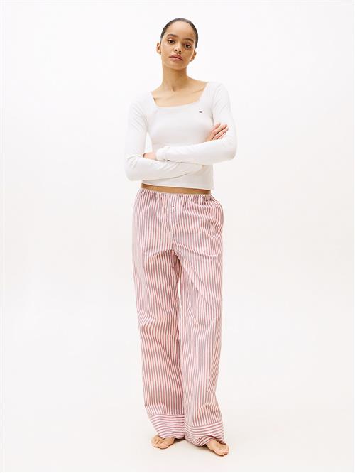 TOMMY HILFIGER Pyjamas 'Essential'  ecru / rød