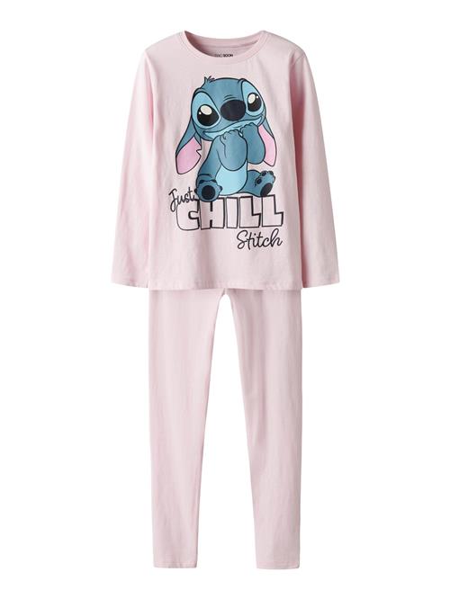 TWO SOON Nattøj 'Stitch'  lyserød / rosé / sort / hvid