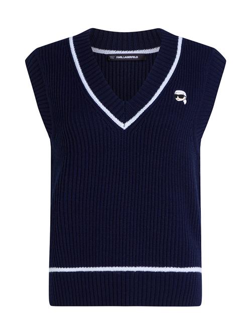 Karl Lagerfeld Strikvest  natblå / hvid