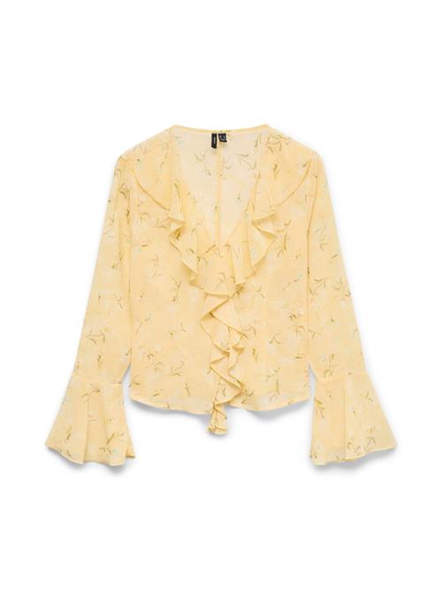 VERO MODA Bluse 'VMSigne'  gul / grøn / lysegrøn / hvid