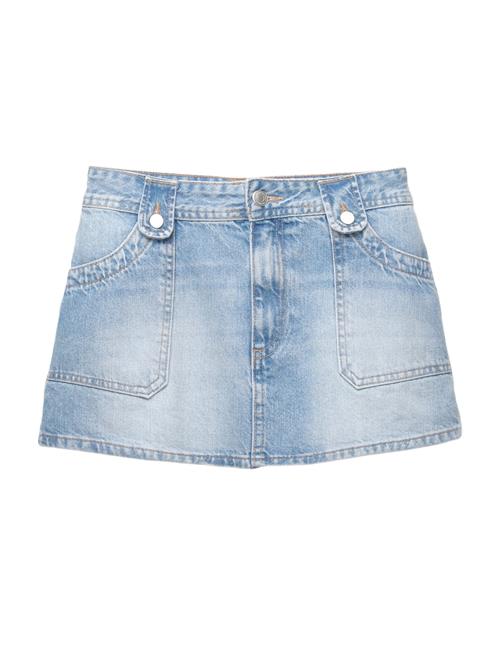 Pull&Bear Nederdel 'W3 MINI FALDA CARPENTER'  blue denim