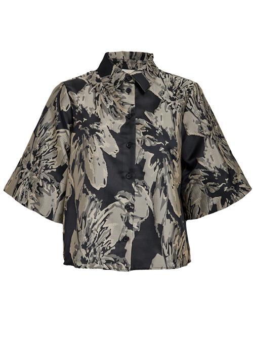 Peppercorn Bluse 'Ivy'  taupe / sort