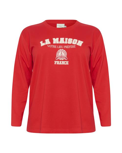 KAFFE CURVE Sweatshirt 'Berla'  knaldrød / hvid