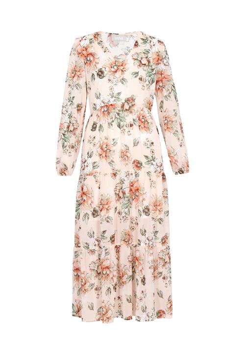 Usha Kjole  beige / creme / mørkebrun / græsgrøn