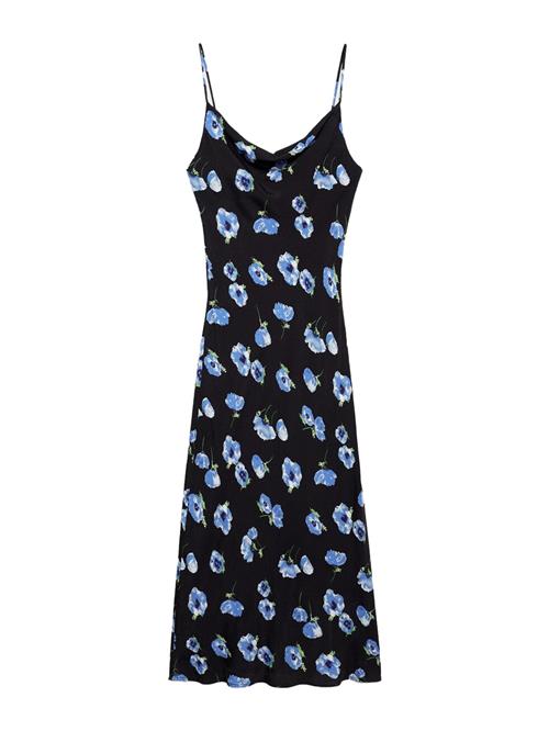 MANGO Kjole 'KENDAL'  royalblå / lysegrøn / sort / offwhite