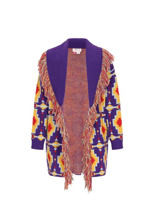 IZIA Cardigan  lyseblå / gul / lilla / orangerød