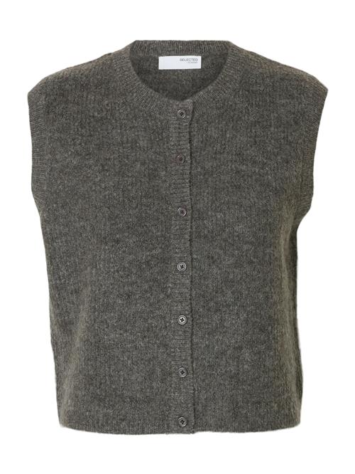 SELECTED Strikvest 'SLFLULU'  grå-meleret