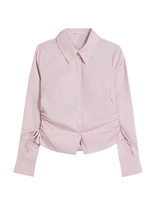 Bershka Bluse  lysegrå / lys pink / hvid
