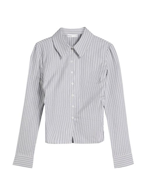 Bershka Bluse  grå / hvid