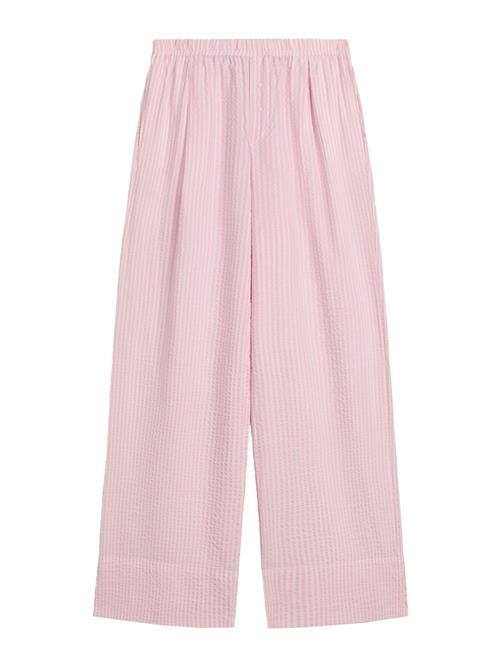 Bershka Bukser med lægfolder  creme / lys pink