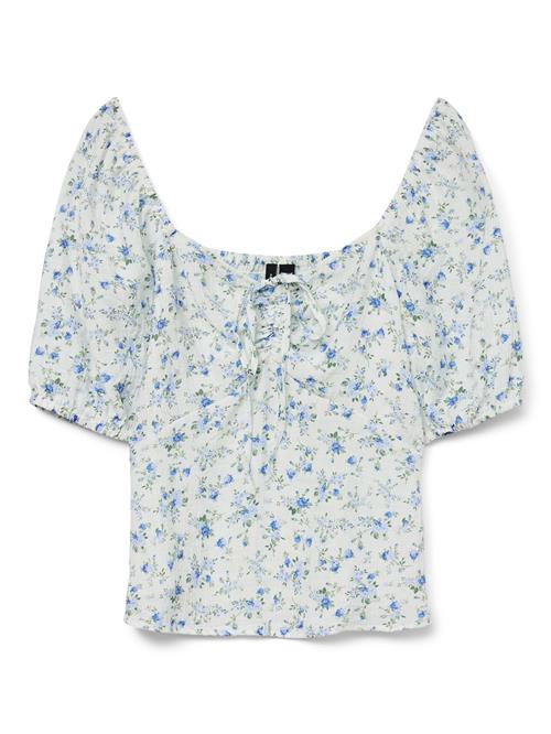 VERO MODA Bluse 'VMBella'  himmelblå / hvid