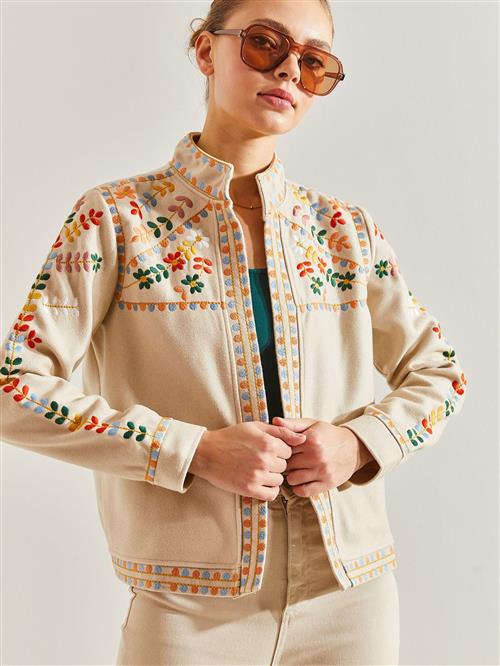 Bianco Lucci Overgangsjakke  beige / gran / orange / rød