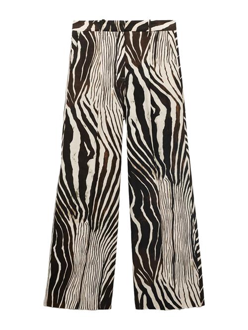 MANGO Bukser med lægfolder 'Wild'  lysebeige / brun / mørkebrun