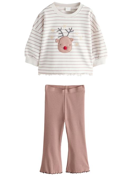 Next Sæt  gammelrosa / hvid