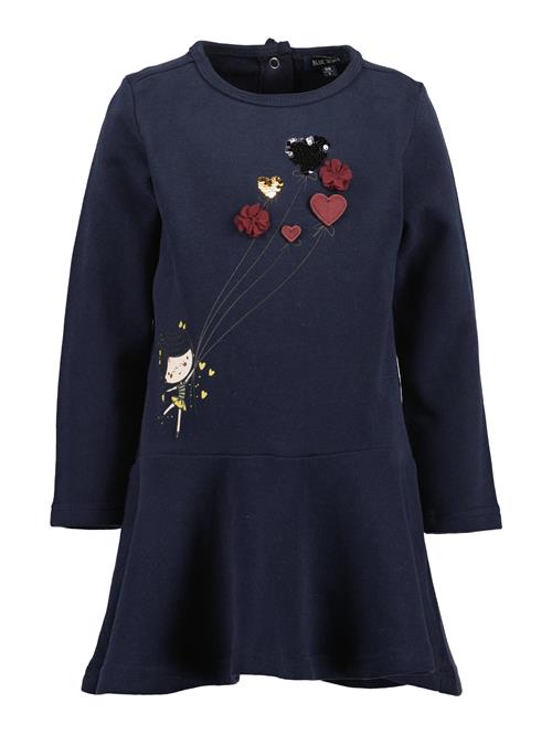 BLUE SEVEN Kjole  natblå / gul / burgunder / hvid